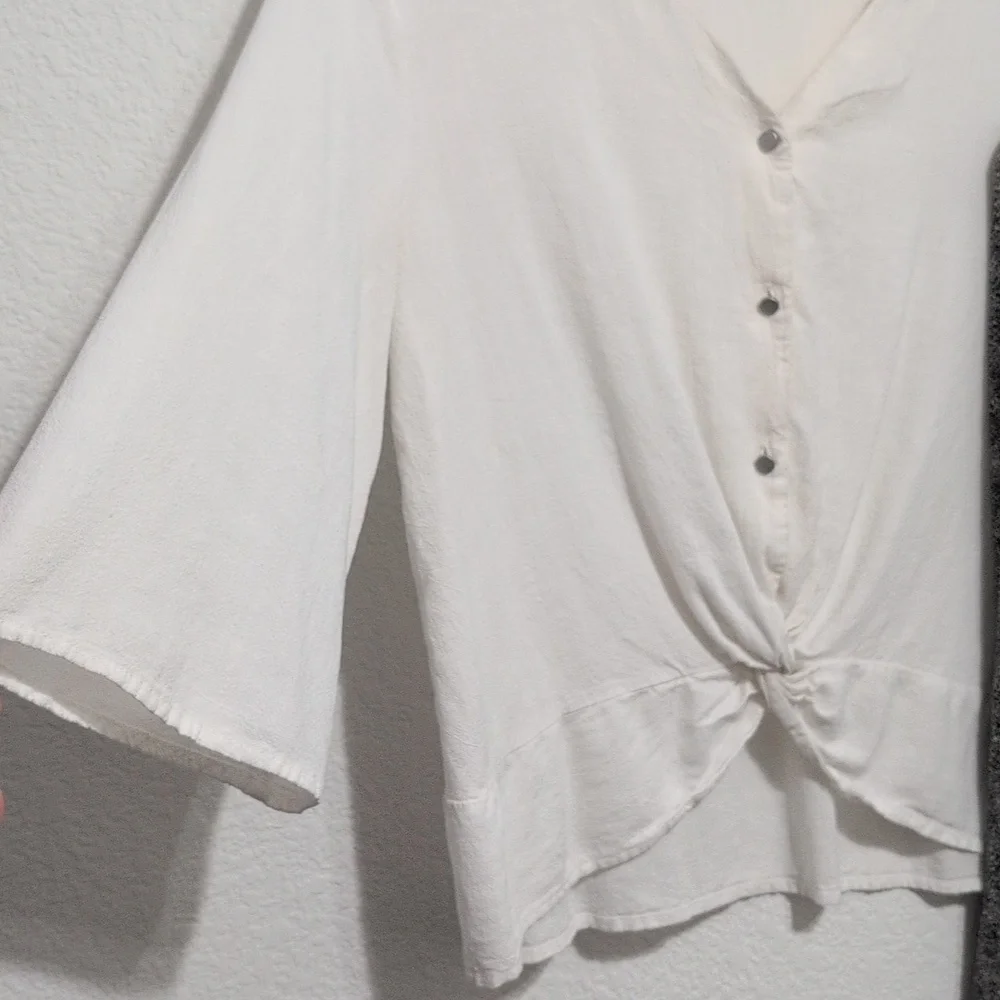 Pair Of Urban Romantic Tops Linen Rayon Women's Large